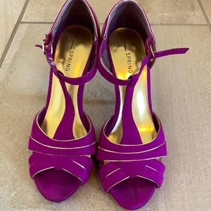 Dancing💃🏽Going Out Shoes 👠 High Heel Sandals 👡💗💜 - 7.5 Good used condition